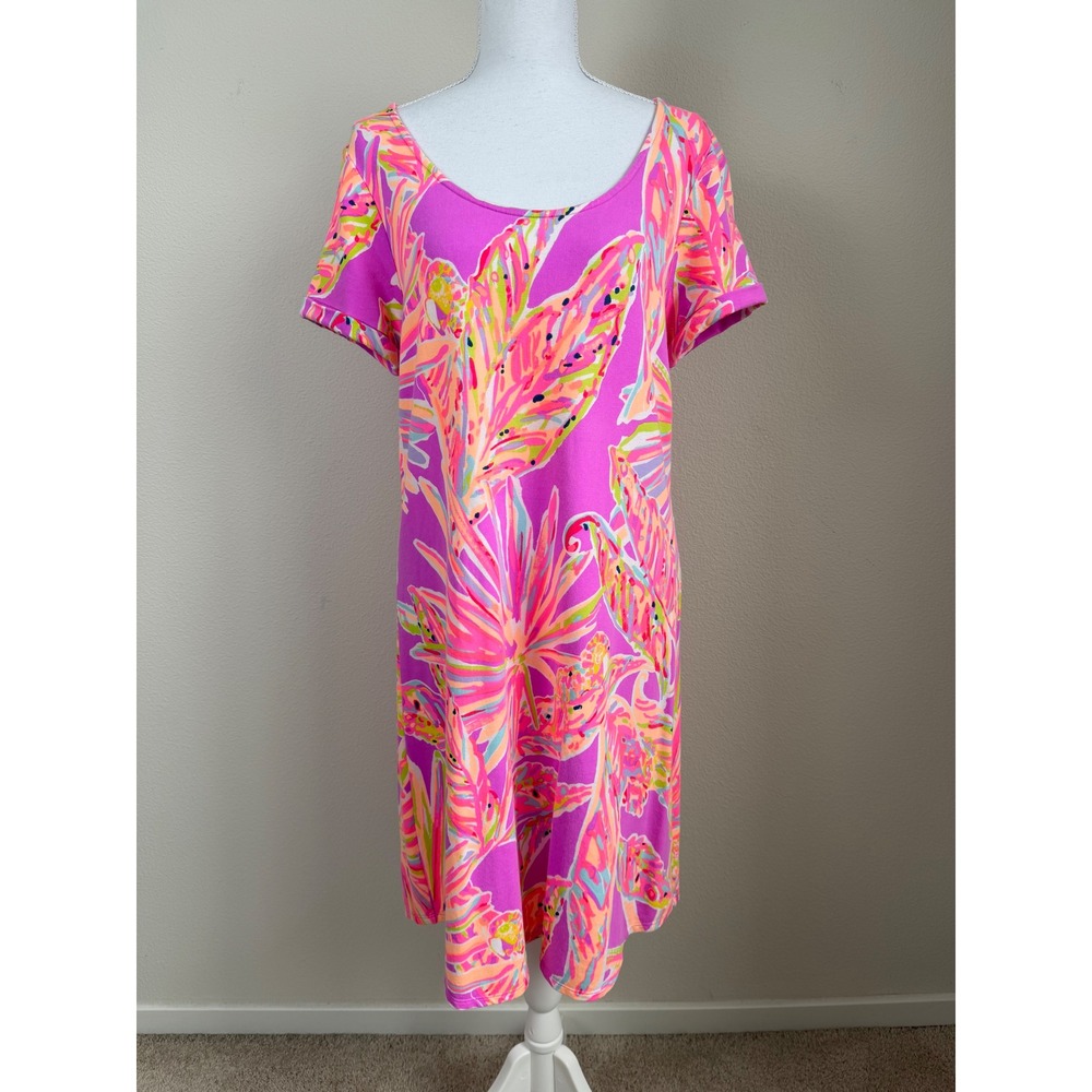 Lilly Pulitzer Women French Terry Dress Tammy L Amethyst Sunseekers UPF 50+ Mini